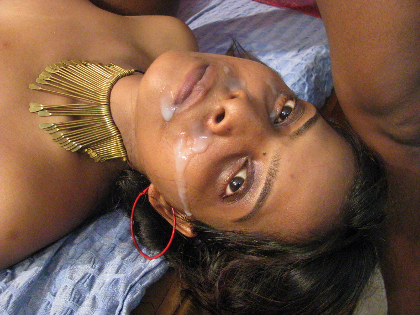 Indian girl with cum on face