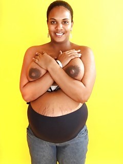 Pregnant Black Women Ebony Close Up